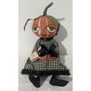 Joe Spencer Gretzy Pumpkin Head Doll Gallerie II Halloween Shelf Sitter w/ Tags